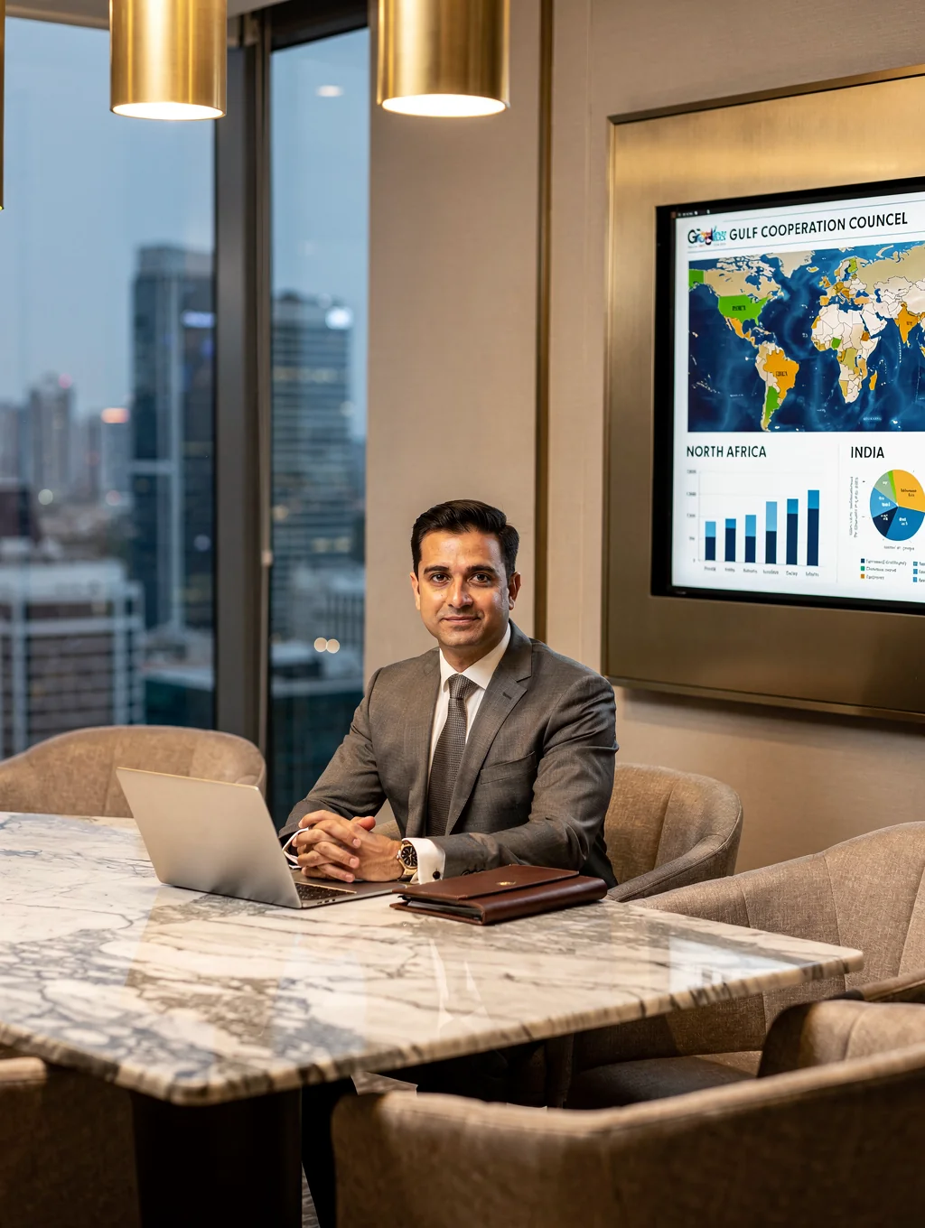 Professional consultant wearing formal Saudi thobe and igal